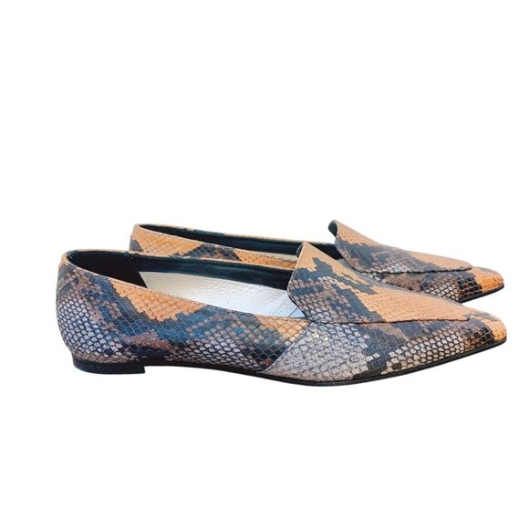 Aeyde Pointed-Toe Leather Snake Design Loafers 9 - Picture 3 of 6